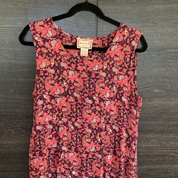 Vintage April Cornell Brushed Rayon Floral Jumper Dress Small - Picture 2 of 7